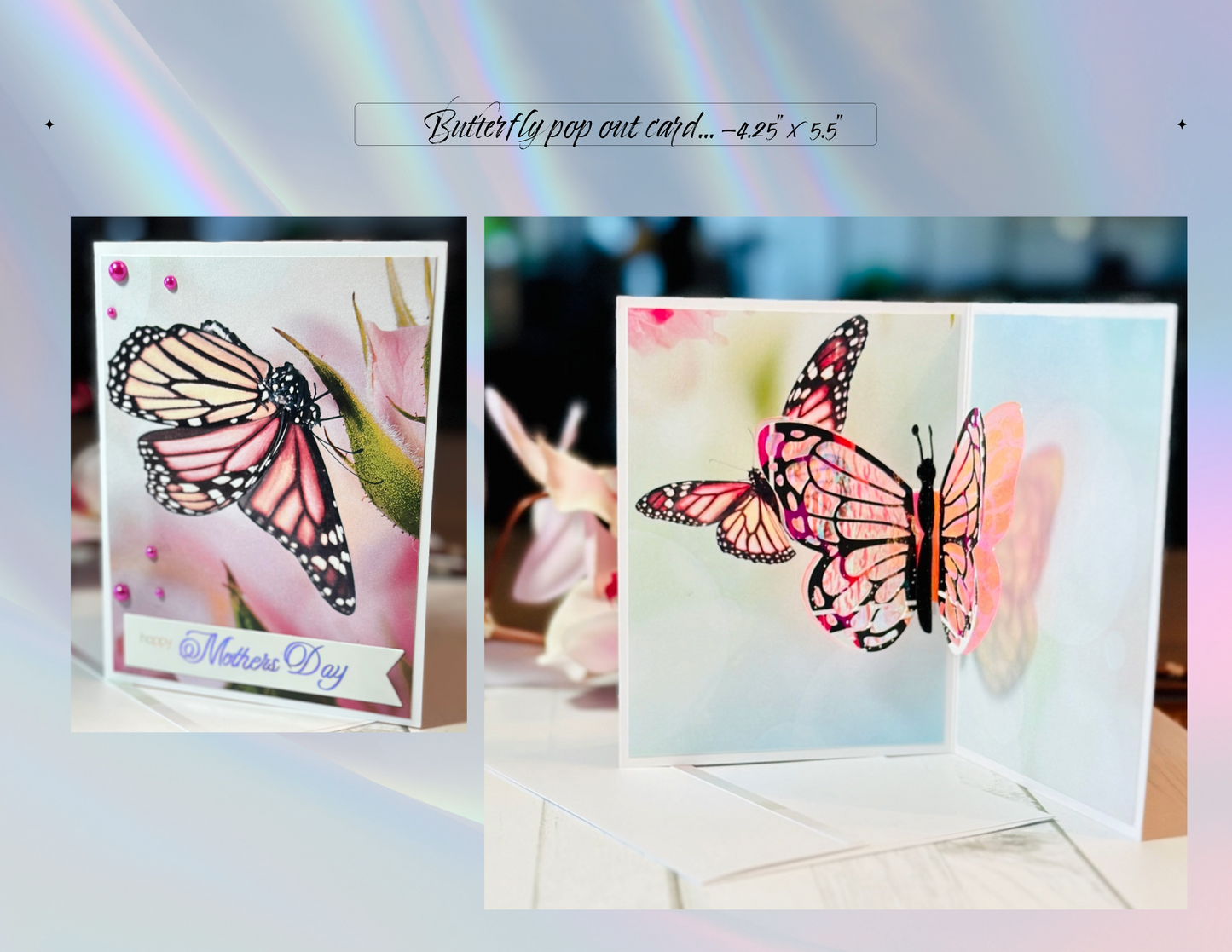 Mother's Day Interactive Cards, Butterfly pop out/up card