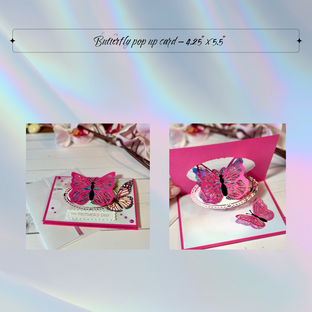 Mother's Day Interactive Cards, Butterfly pop out/up card