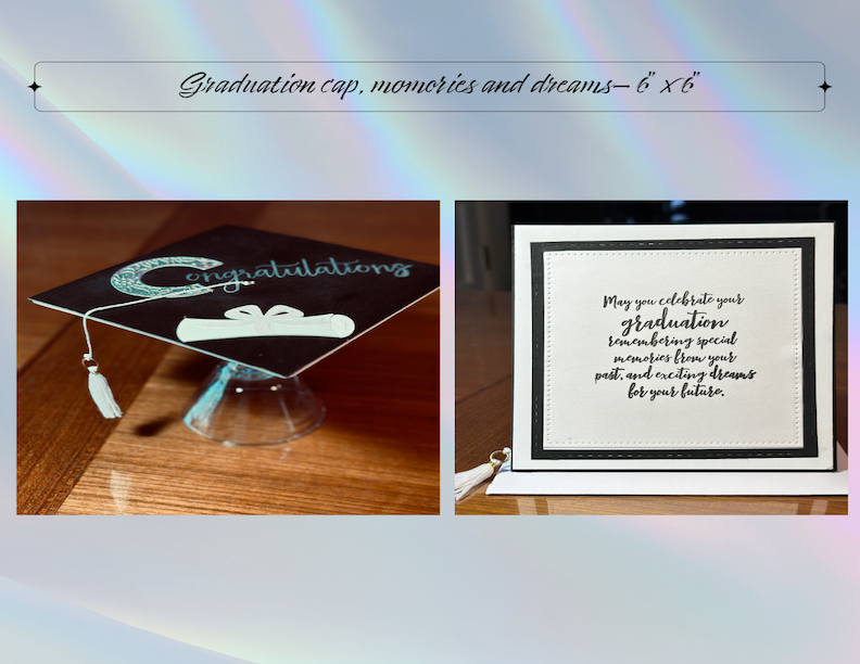 Graduation cap with tassel, card 6x6