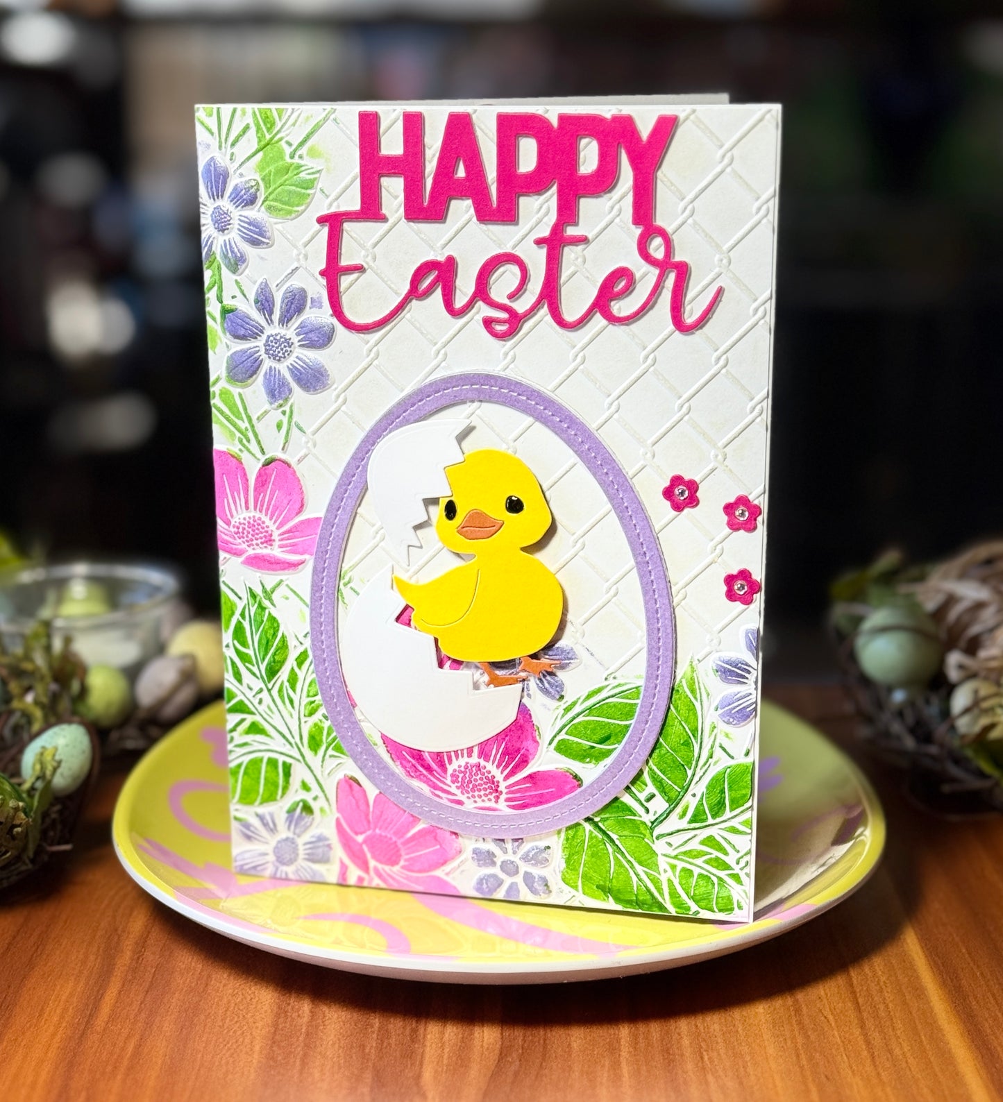 Easter card with yellow ducky