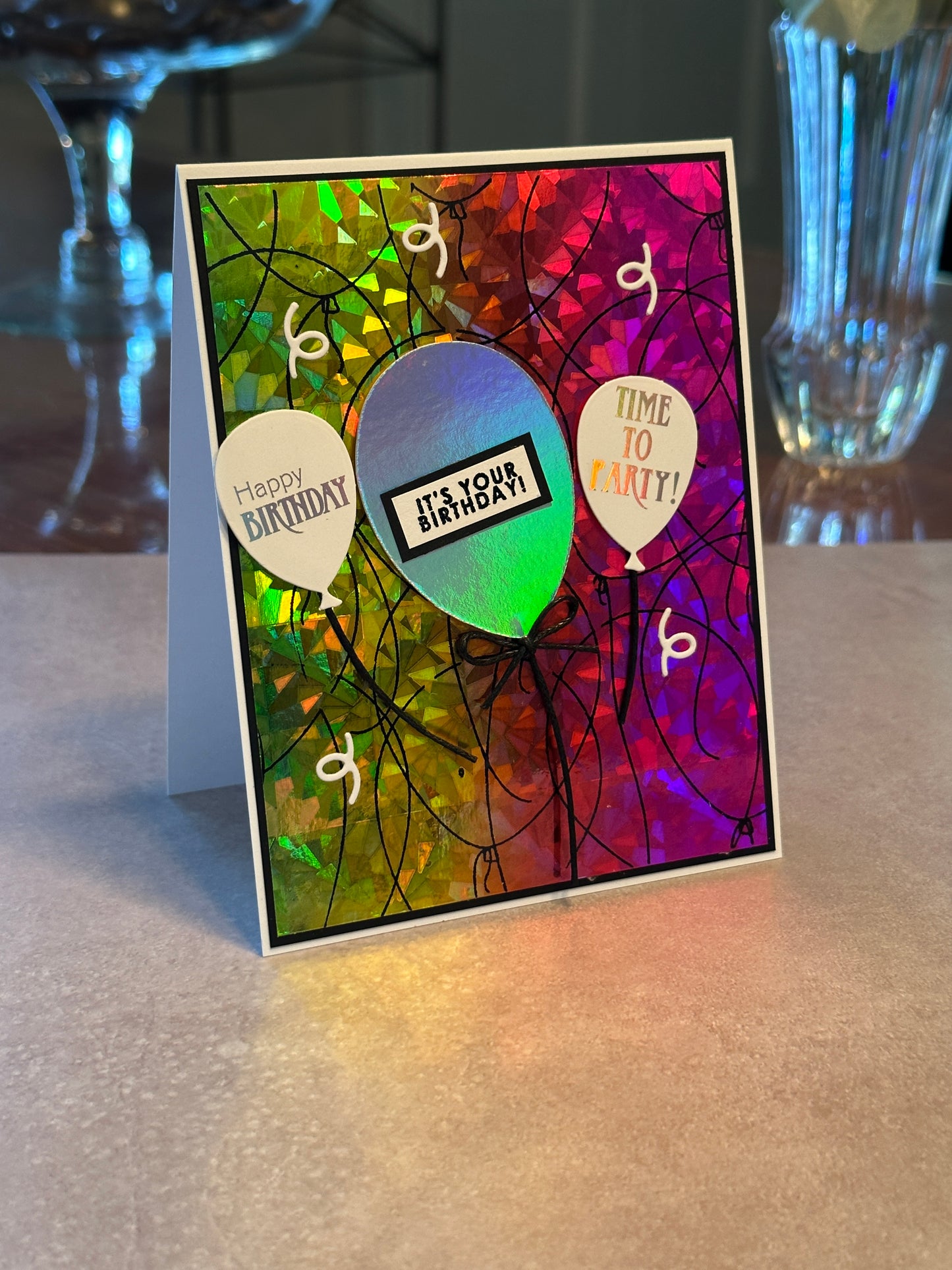 Foiled balloon card