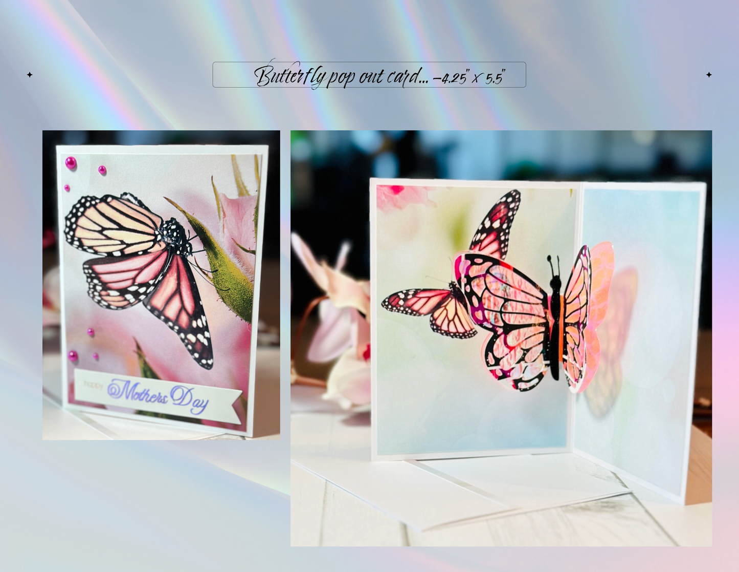 Mother's Day Interactive Cards,  Butterfly pop out/up card