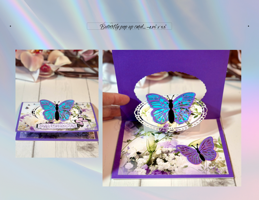 Mother's Day purple butterfly pop up card