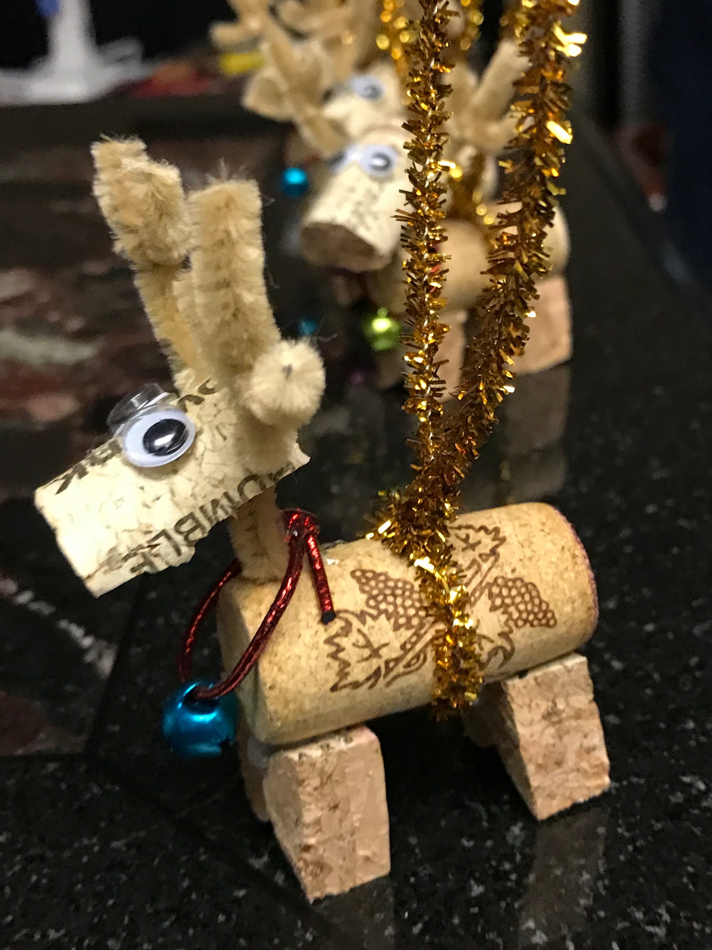 Wine Cork Reindeer Ornaments