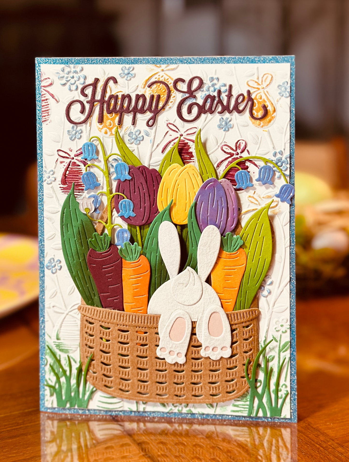 Easter card with bunny tail