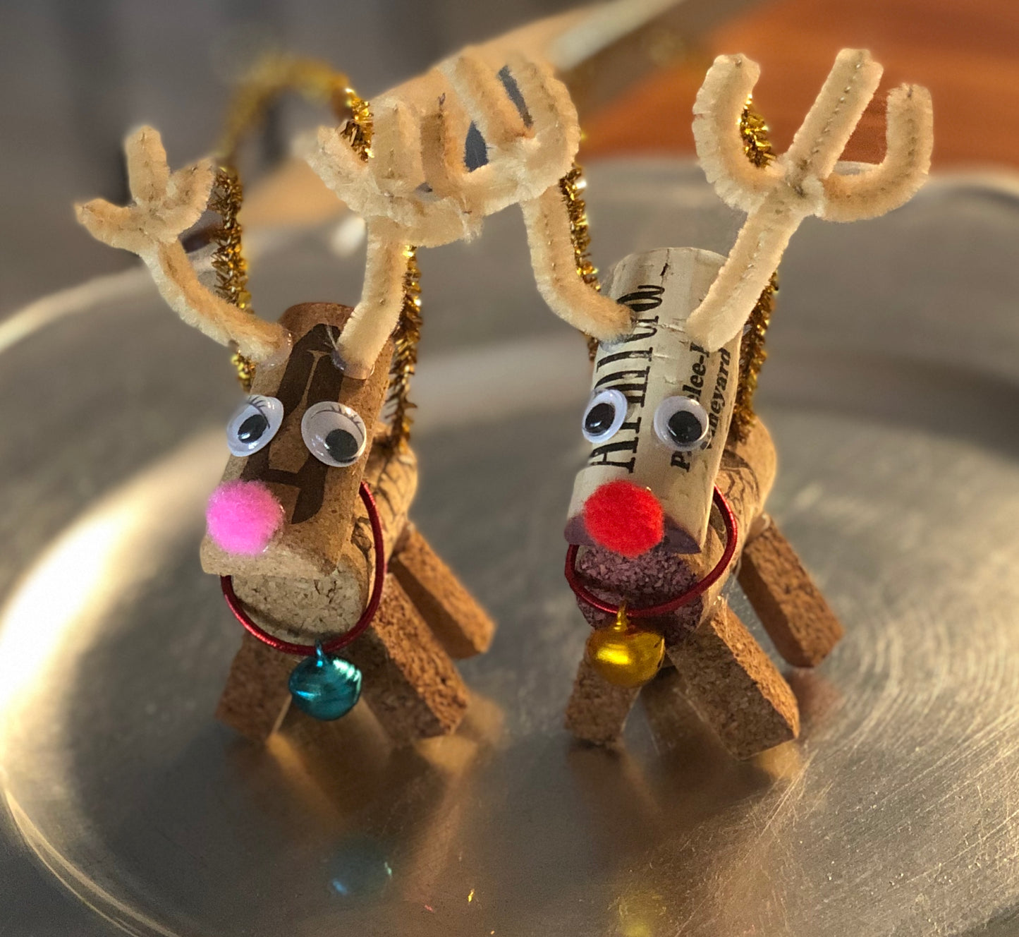 Wine Cork Reindeer Ornaments