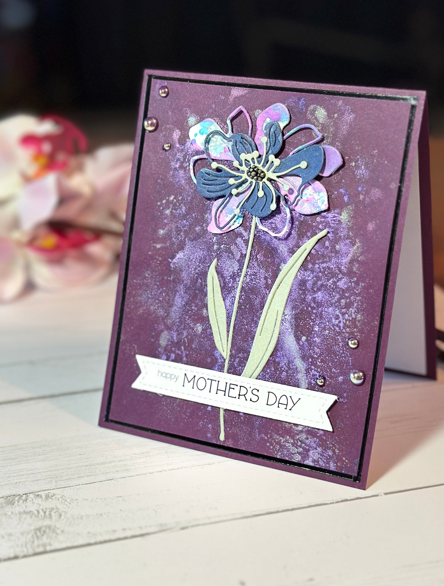 Mother's Day purple flower card