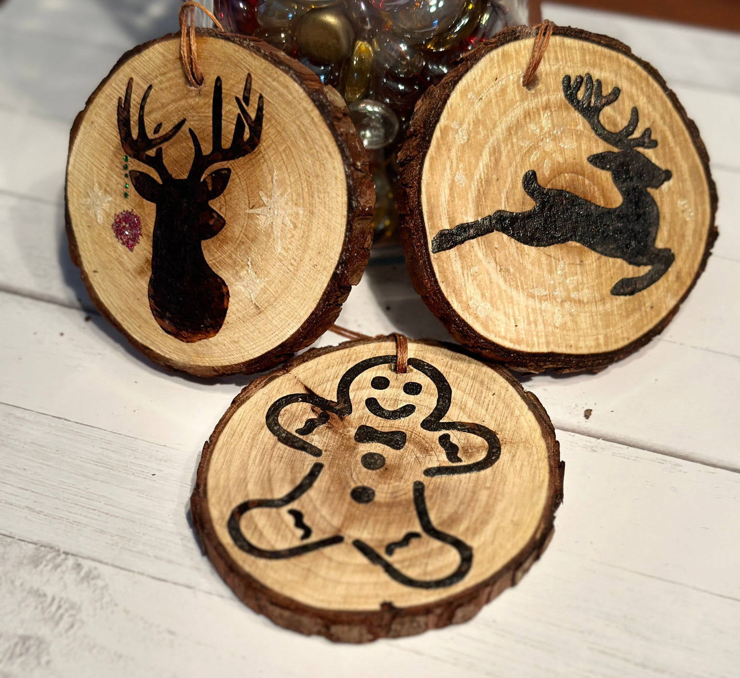 Wood Burned Christmas Ornaments