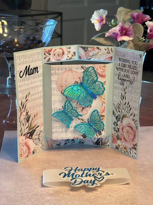 Tri Fold Butterfly Mother’s Day card